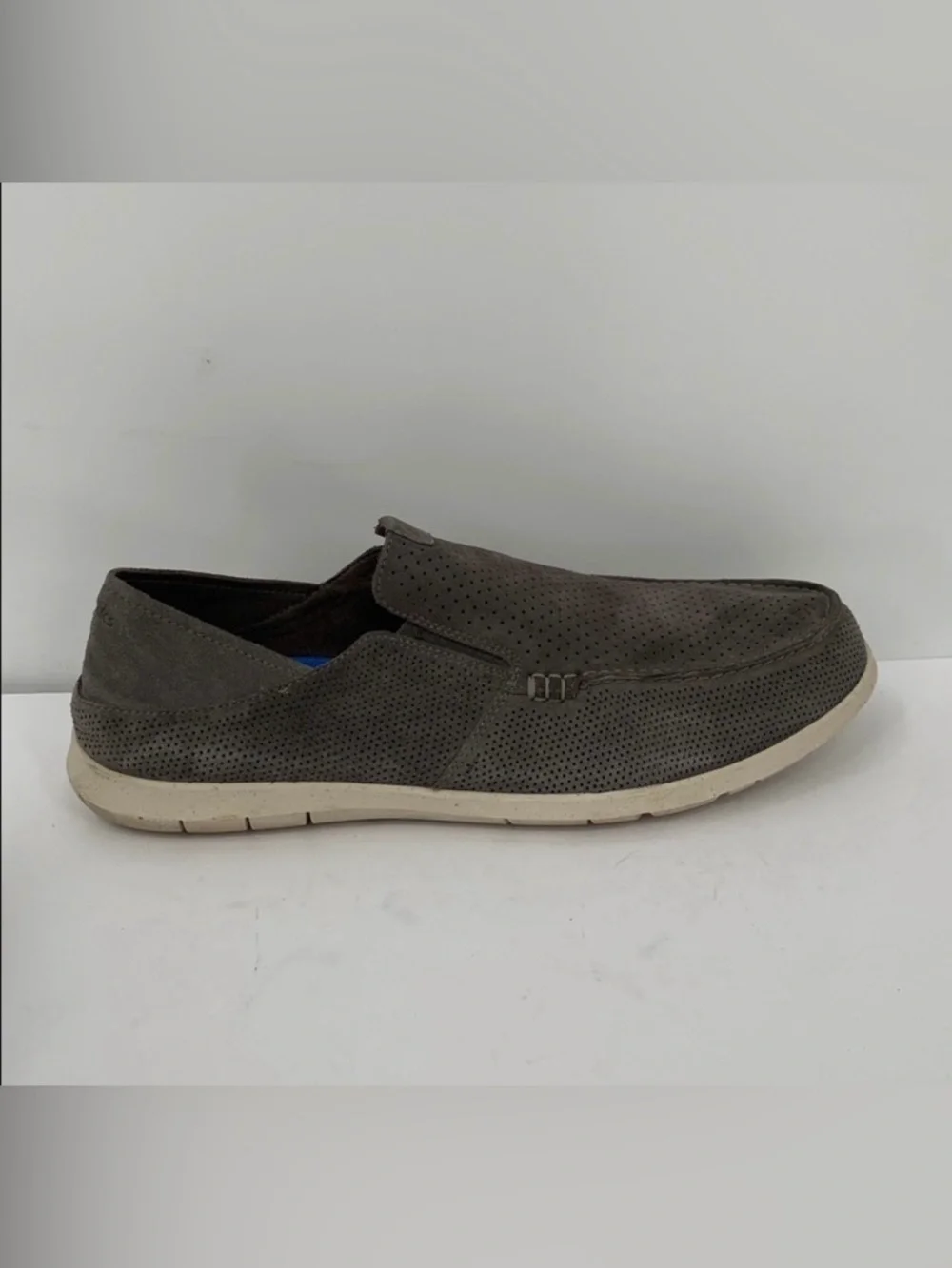 Clarks Flexway Easy slip-on loafer shoe dark gray suede comfort flexible men 13